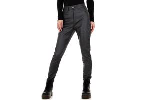 Daisy lederlook skinny broek glitterlook grijs 44/XXL