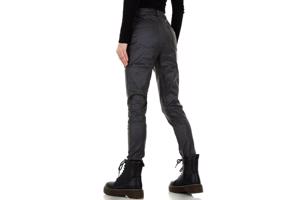 Daisy lederlook skinny broek glitterlook grijs 44/XXL