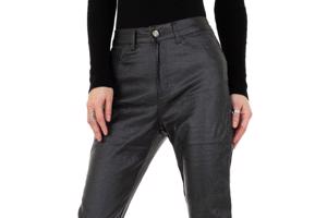 Daisy lederlook skinny broek glitterlook grijs 44/XXL