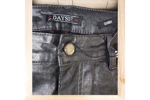 Daisy lederlook skinny broek glitterlook grijs 44/XXL