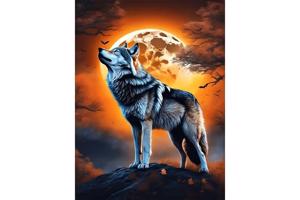 50x40cm Diamond Painting wolf (vierkant steentjes) nr 1