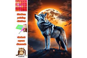 50x40cm Diamond Painting wolf (vierkant steentjes) nr 1