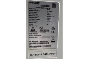 Solar Edge SE3500H omvormer met foutmelding van 2018.