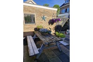 picknick tafel van Douglas hout, licht beschadigd