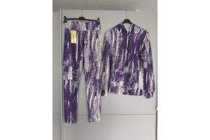 Fashion 2 delig huispak violet paars wit S/M