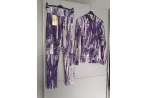 Fashion 2 delig huispak violet paars wit S/M