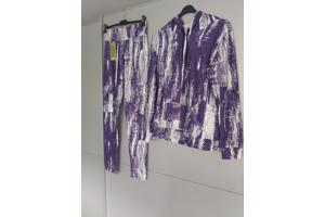 Fashion 2 delig huispak violet paars wit S/M