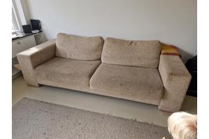 Bank 240 cm beige zand creme kleur