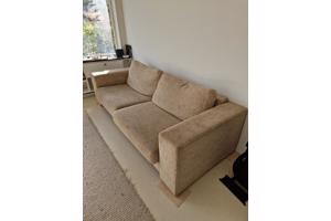 Bank 240 cm beige zand creme kleur