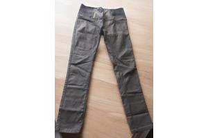 Elastische stretch broek bruin met hoge taille band L