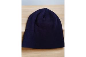 Effen kinder winter muts blauw one size