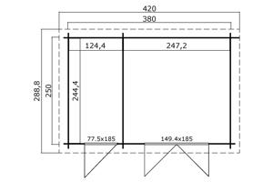 Tuinhuis-Blokhut Belmont 1: 380 x 250 cm