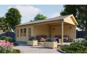 Blokhut - Tuinhuis Kwaspa | 44 mm | vuren onbehandeld