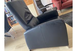 Zwart leren fauteuil uitklapbaar