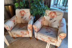 Fauteuils , 2 st,  kleurrijk, met bloemen