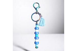 Sleutelhanger - tashanger metallic blauw