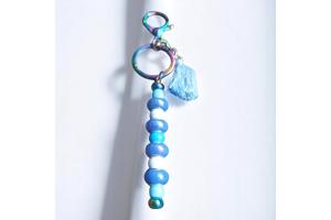Sleutelhanger - tashanger metallic blauw