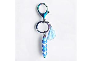Sleutelhanger - tashanger metallic blauw