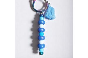 Sleutelhanger - tashanger metallic blauw