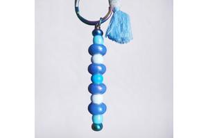 Sleutelhanger - tashanger metallic blauw