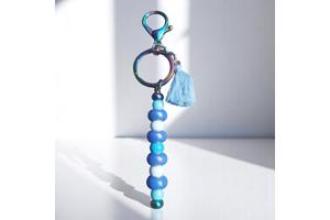 Sleutelhanger - tashanger metallic blauw