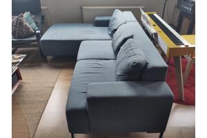 Hoekbank blauw, MADE Oskar