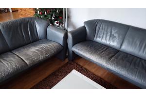 grijze lederen banken