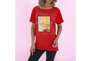 Glo-story t-shirt 1995 rood glamour glitter one size