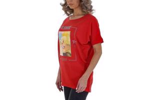 Glo-story t-shirt 1995 rood glamour glitter one size