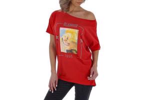 Glo-story t-shirt 1995 rood glamour glitter one size