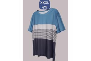 T-shirt gestreept wit blauw donkerblauw XXXL