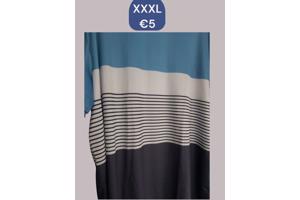 T-shirt gestreept wit blauw donkerblauw XXXL