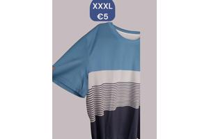 T-shirt gestreept wit blauw donkerblauw XXXL