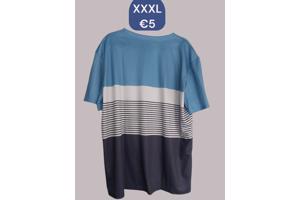 T-shirt gestreept wit blauw donkerblauw XXXL