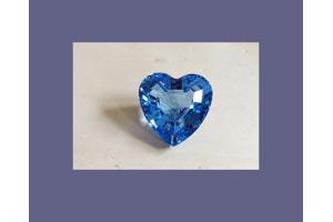 Swarovski - Hart Blauw met doos  echtheids-logo op het hart