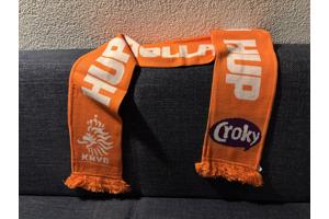 Oranje KNVB Croky acryl sjaal met franjes NIEUW