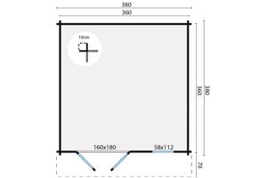 Blokhut - Tuinhuis Ulrik | 44 mm | vuren onbehandeld