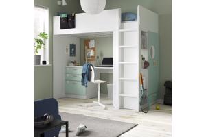IKEA SMÅSTAD Hoogslaper met bureau en kledingkast