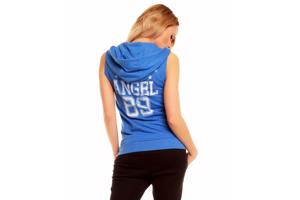 Mouwloos sweatvest blauw, maat XS, S, M, L of XL (nieuw)