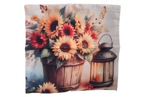 Set van 4 kussenhoezen zonnebloem olie lampje 40x40cm