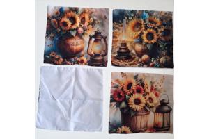 Set van 4 kussenhoezen zonnebloem olie lampje 40x40cm