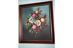 Olieverfschilderij met boeket bloemen 45 x 55