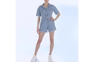 White Icy spijker playsuit maantjes blauw M/38