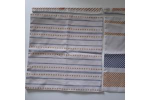 Set van 4 kussenhoezen gestreept blauw bruin 45x45cm