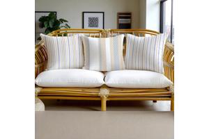 Set van 4 kussenhoezen gestreept blauw bruin 45x45cm