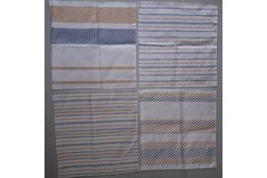 Set van 4 kussenhoezen gestreept blauw bruin 45x45cm