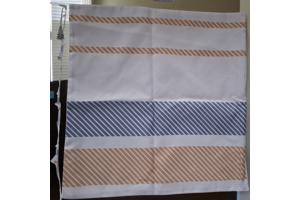 Set van 4 kussenhoezen gestreept blauw bruin 45x45cm