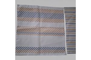 Set van 4 kussenhoezen gestreept blauw bruin 45x45cm