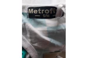 Metrofive playsuit groen wit geblokt S