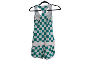 Metrofive playsuit groen wit geblokt S